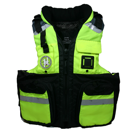 FIRST WATCH AV-800 Pro 4-Pocket Vest (USCG Type III) - Hi-Vis Yellow/B AV-800-HV-S/M